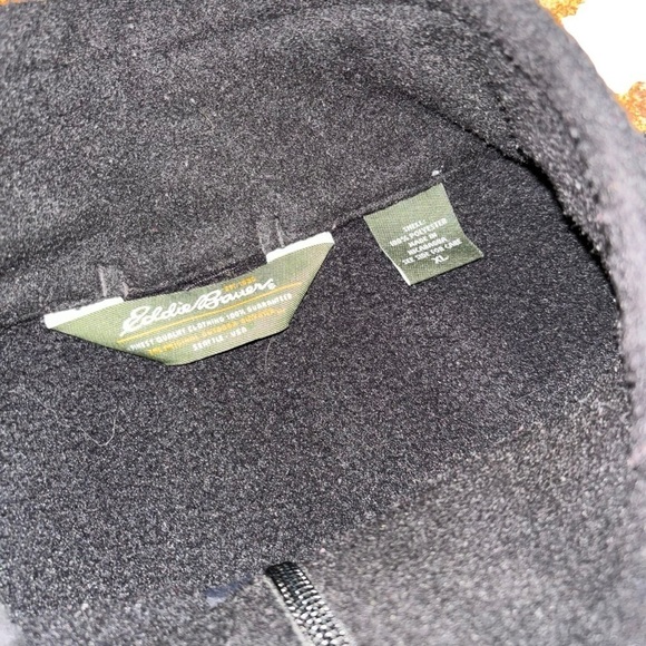 Eddie Bauer Black Fleece Vest Zip Up Men’s XL Cozy Casual Outdoor Autumn Fishing - Picture 8 of 14